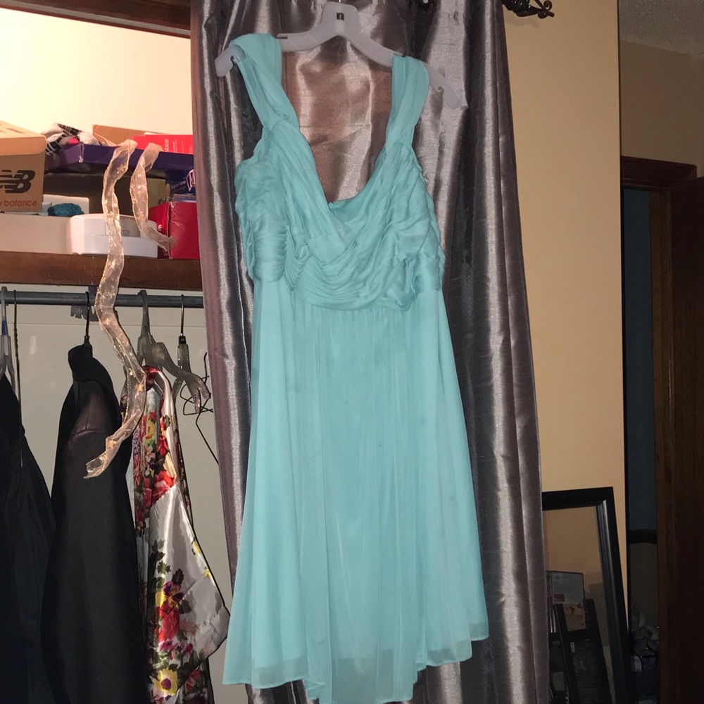 David’s Bridal Aqua Dress